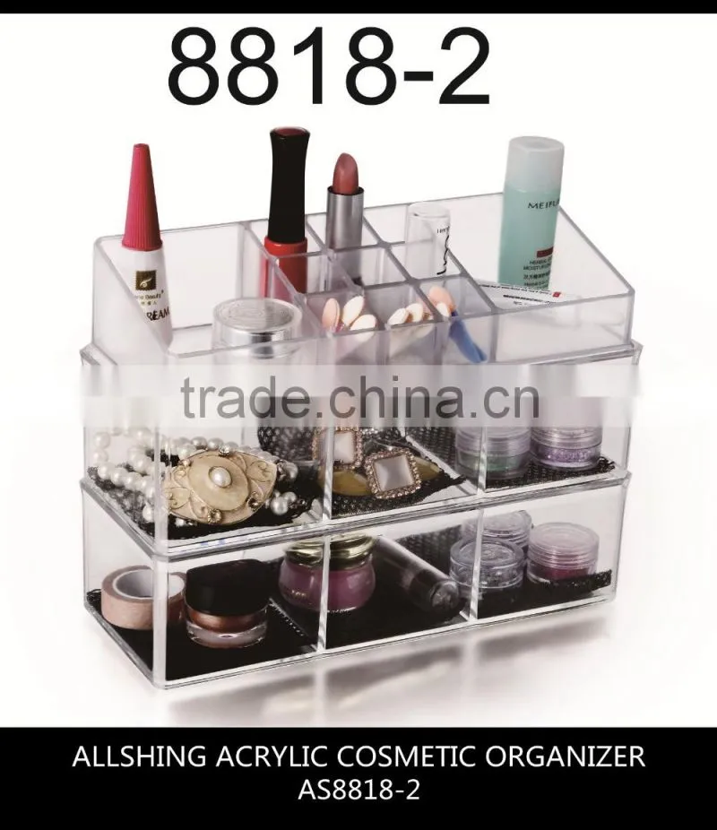 Wholesale six tiers acrylic drawer storage organizer for the acrylic makeup organizer/Acrylic Deco Cosmetic Organizer