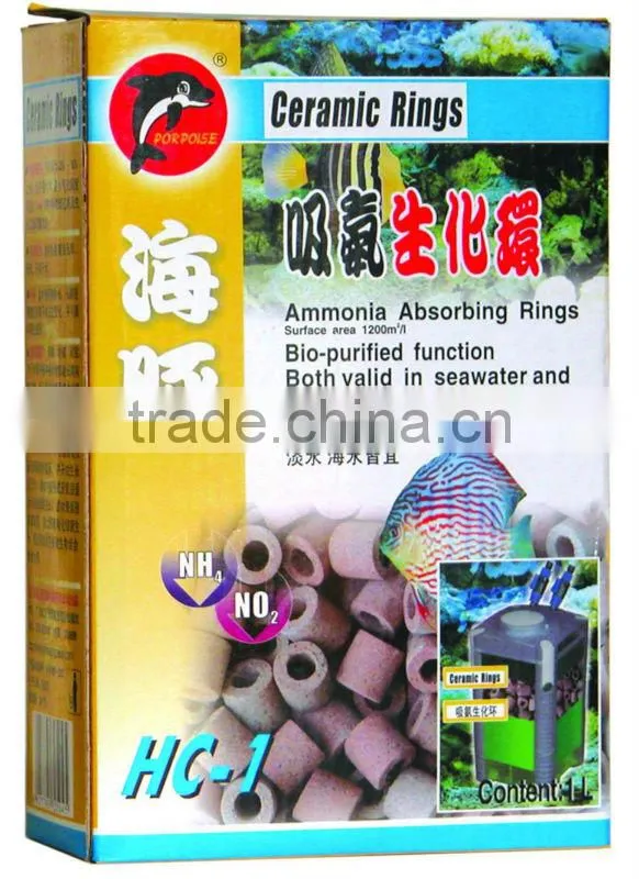 Ammonia absorbing biochemical rings filter media