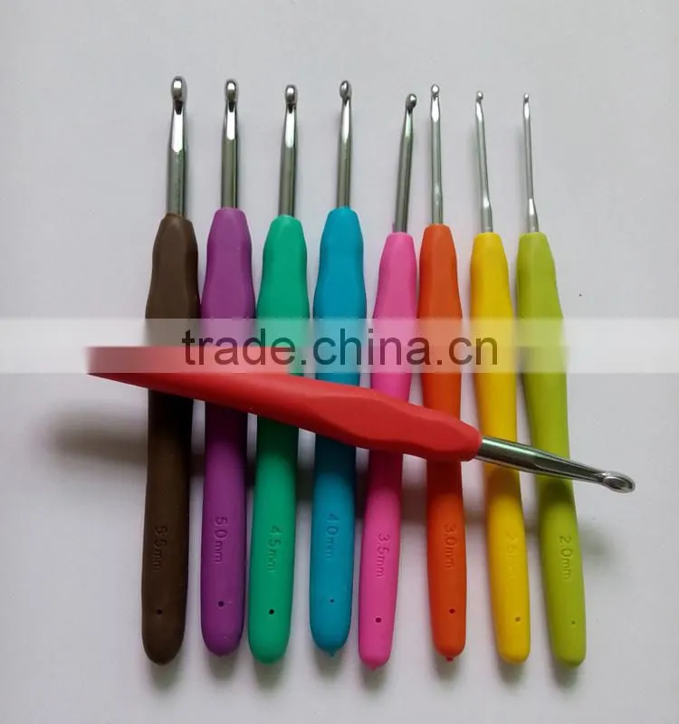 Custom TPR crochet hooks set aluminum crochet hook
