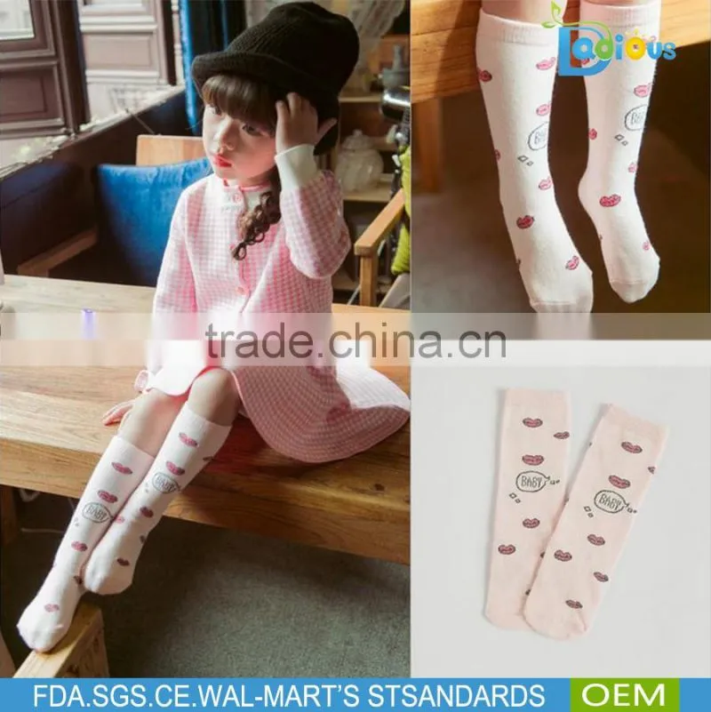 cheap best quality girls knee high socks cartoon blue cat long socks for 0-6 years