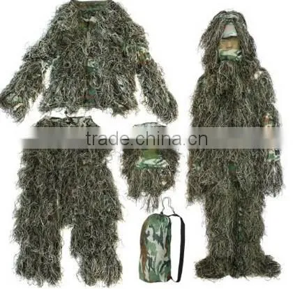 4-Piece, XL/XXL 3D Camouflage Camo Ghillie Suit for Yowie Sniper Archery