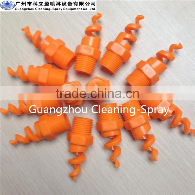 Plastic spiral fogging nozzles