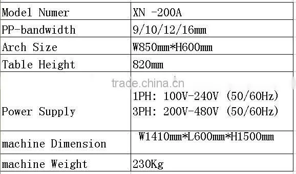 XN-200A fully auto strapping machine (Standard Type)
