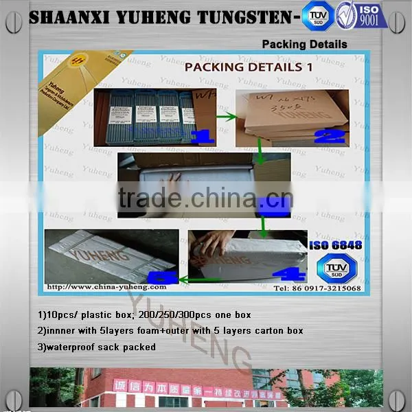 Tungsten Material Red Color tips Thoriated tig welding tungsten electrodes