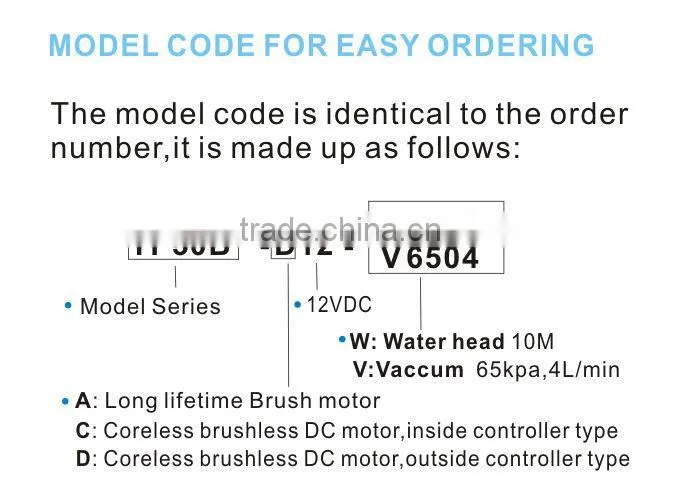 Mini dc membrane brushless water 12v pump