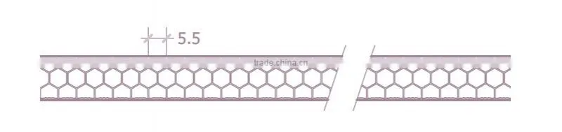 Lake-blue Colored Glass Sheets Polycarbonate Honeycomb Hollow Roofing