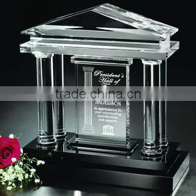2016 fancy house shaped crystal award trophy