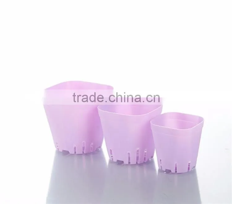 Plastic Square Pots for Plants Black Color