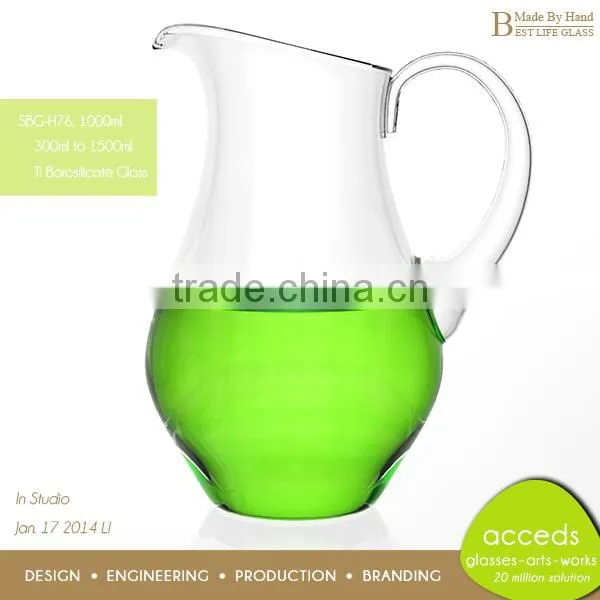 Heat Resistant Handcrafted Pyrex Water Glass Pitcher Wholesale