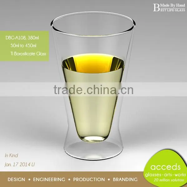 Pyrex Double Wall / Sided Drinking Hand Blown Glass