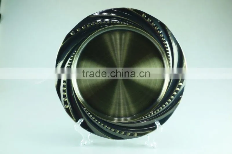 royal round stainless steel wedding plates with multi size and clourful