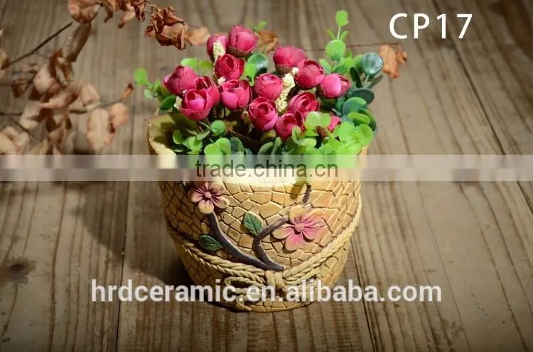 Newest fashion light weight waterproof ornamental cement flowerpot
