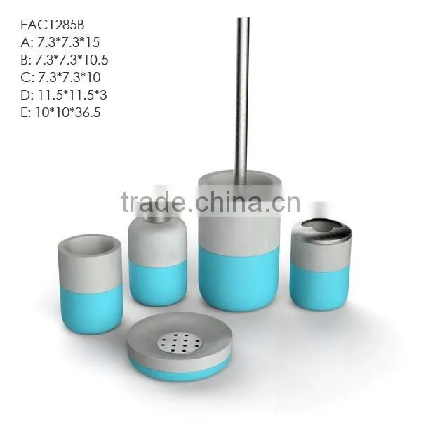 Concrete bathroom design Modern hotel bathroom accessory set with golden painting