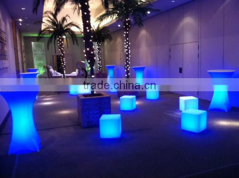 LED colorful decorative plastic cube chair