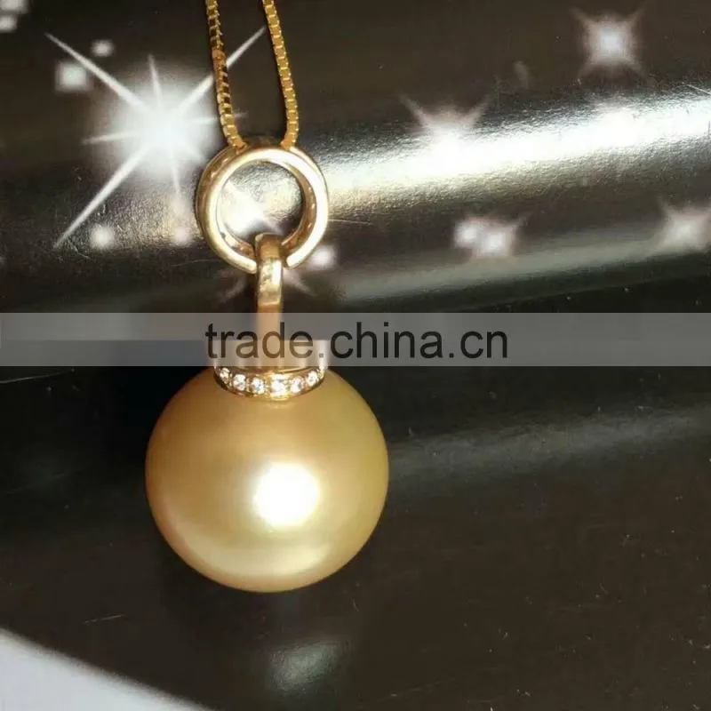Wholesale 14-15mm Golden South Sea Pearl Pendant for necklace