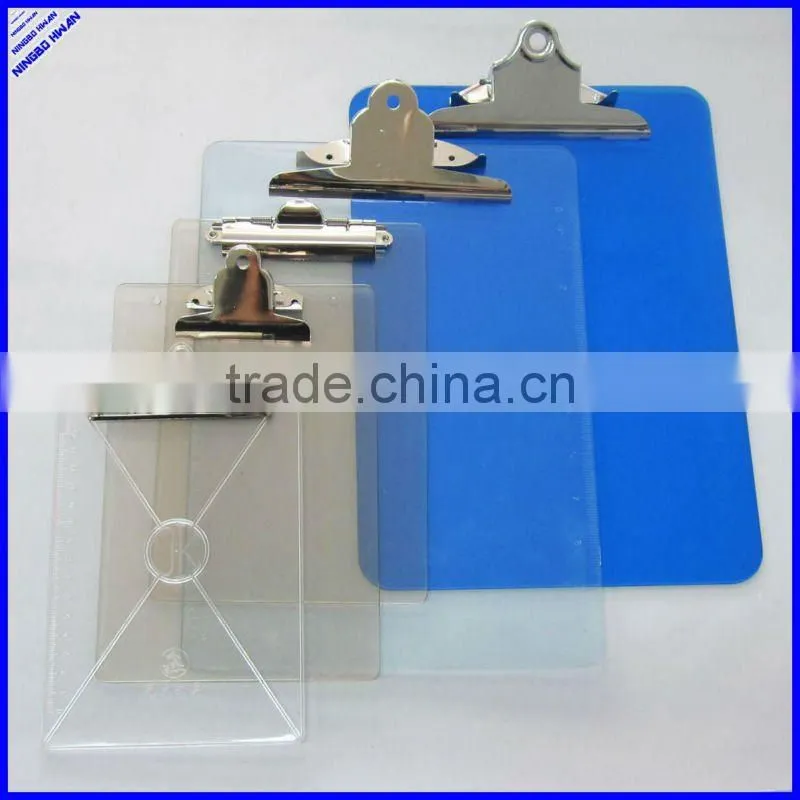 FC size office PVC plastic folding clipboard with storage