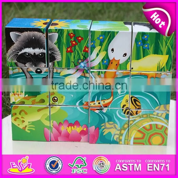 2016 top fashion baby wooden toy puzzle,best sale kids wooden toy puzzle W14F045-A20