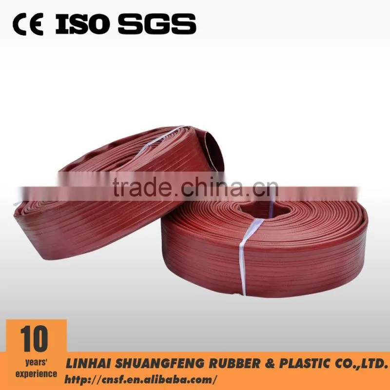 Red PVC layflat hose/ pvc flexible hose with high quality