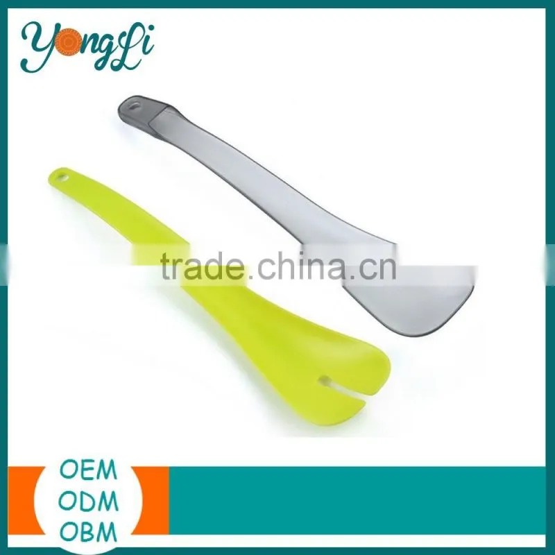 Multi-function Kitchen 3 in 1 Salad Food Tongs Plastic Food Service Tongs