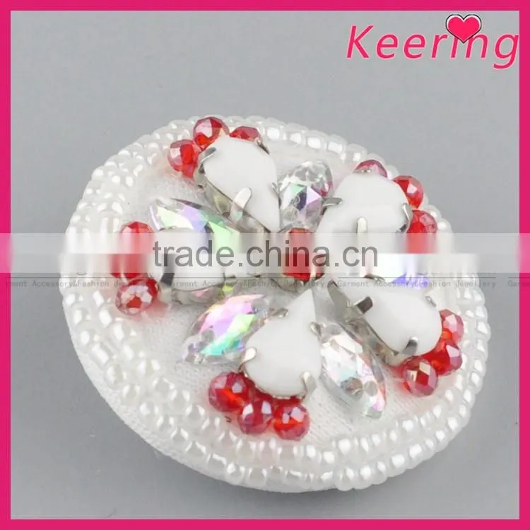 wholesale colorful flower round buttons accessory button for clothing WBKA-297