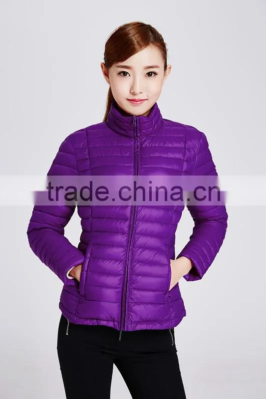 2015 elegant and ultralight women duck down jacket