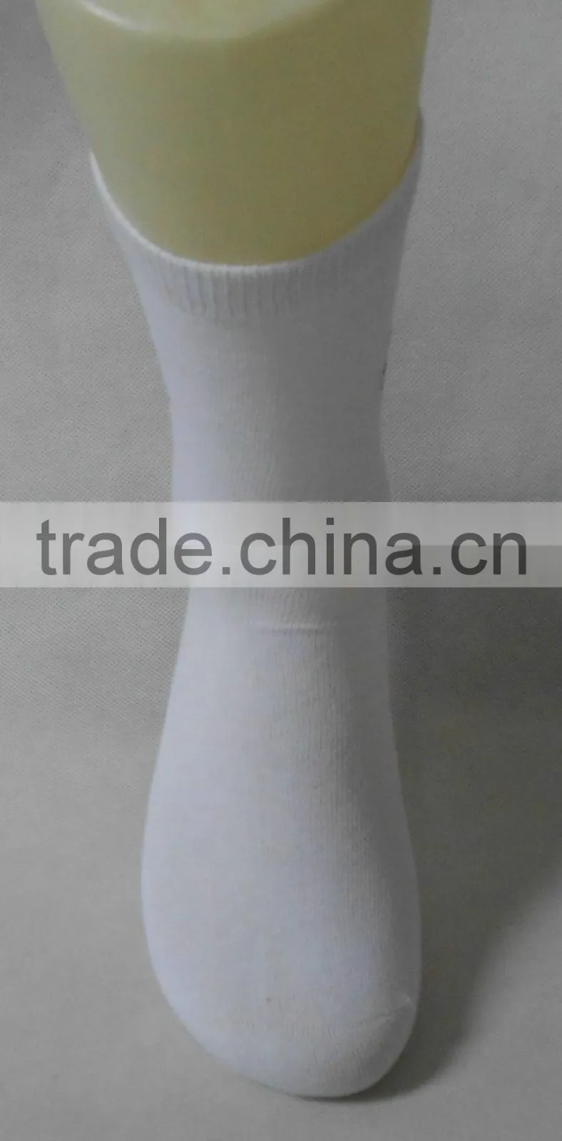 high quality 100% cotton white socks with logo