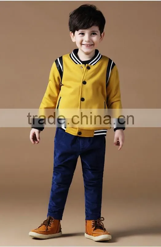 children boys striped sleeve and hem fleece jacket