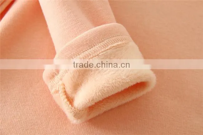 Factory in-stock supply solid colors undershirts long sleeves girl undershirt floral appliqued Girls Cotton eco-friendly Clothes
