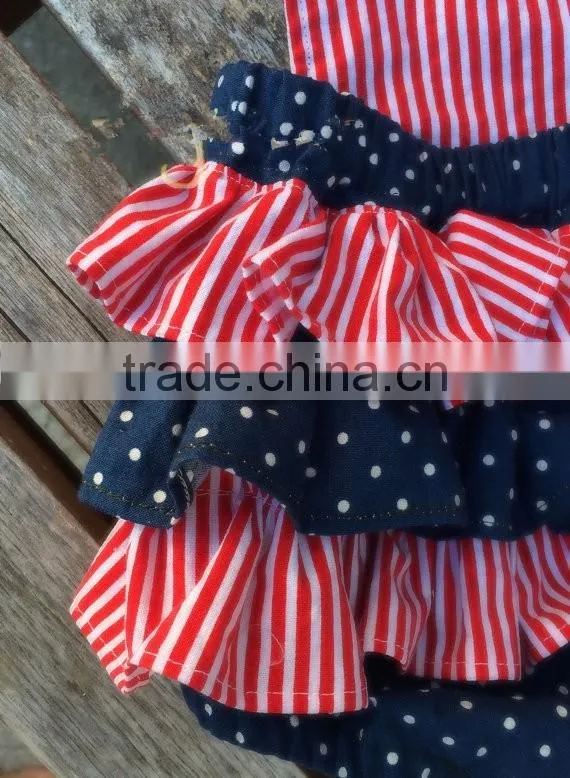 NewBorn Baby Girls Rompers American Independance 4th of July Clothing Infant Striped Polk Dots Romper