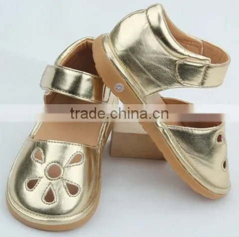 Fancy handmade high quality toddler squeaky shoes