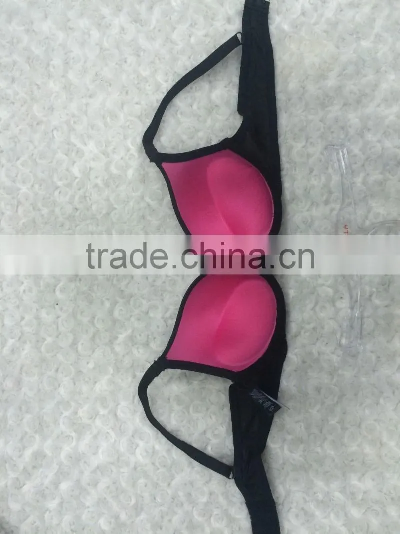 Soft padded bra with extra cotton plain dyed underwear bra and panty sets