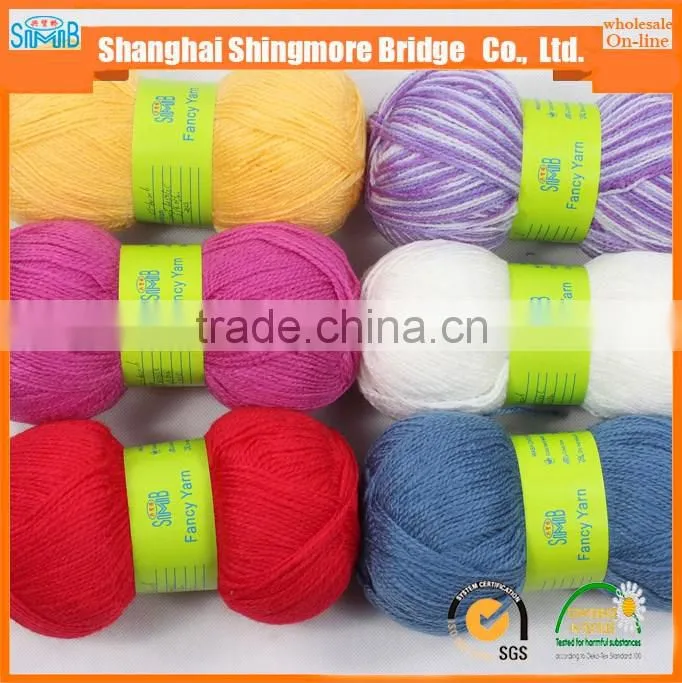 China fancy yarn factory cheap wholesale 100% acrylic knitting yarn by hand