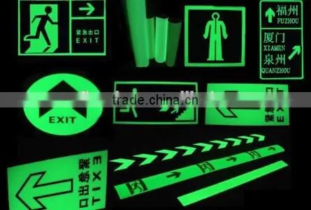 Film paper arrow road sign luminous glow in the dark sticker paper