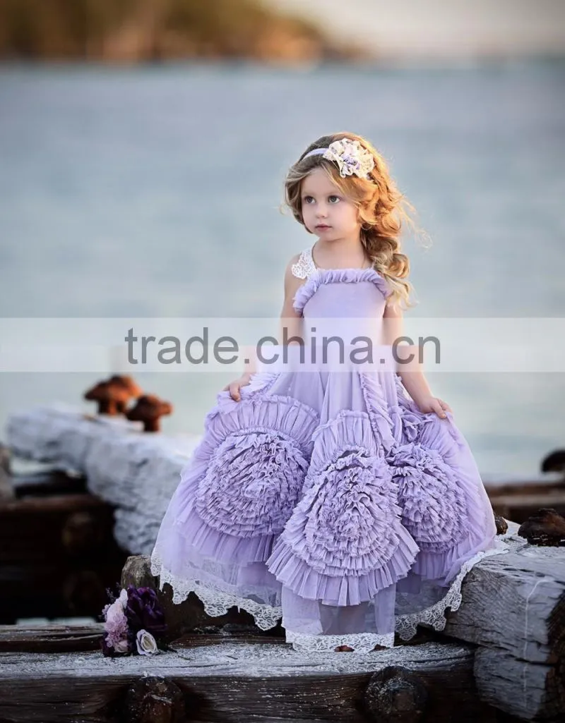 round neck Christmas design unique girls party wear dress