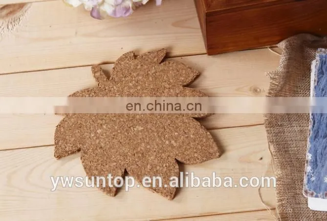 Leaf Design Cork Coaster wooden craft Home Decorations 2styles