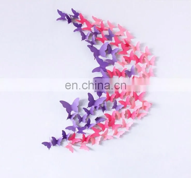 Colorful 3D Butterfly Paper Wall Sticker Home Decoration Wholesale