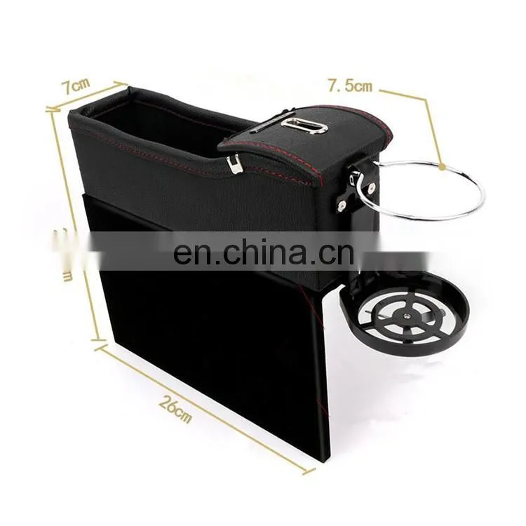 Car Seat Gap Filler Organizer Coin Side Pocket Car Organizer with Cup Holder