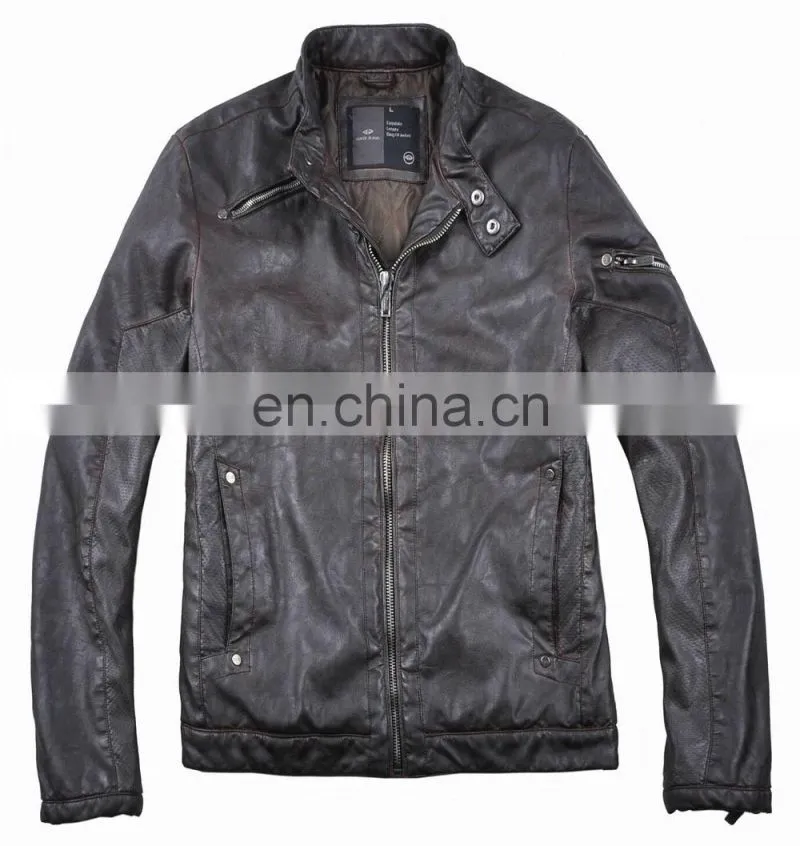 2015 last fashion mens handsome motrocycle slim fit leather jacket