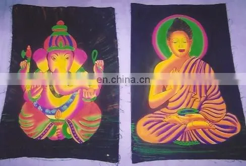 hand painted FLORECENT INDIAN GODS PRINTED WALL HANGINGS