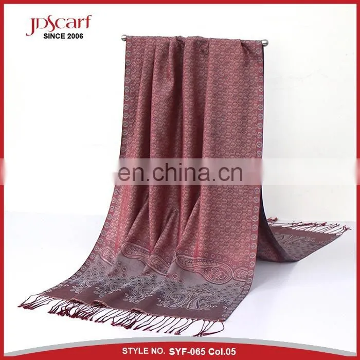 woman silky polyester scarf viscose jacquard wholesale scarf hijab