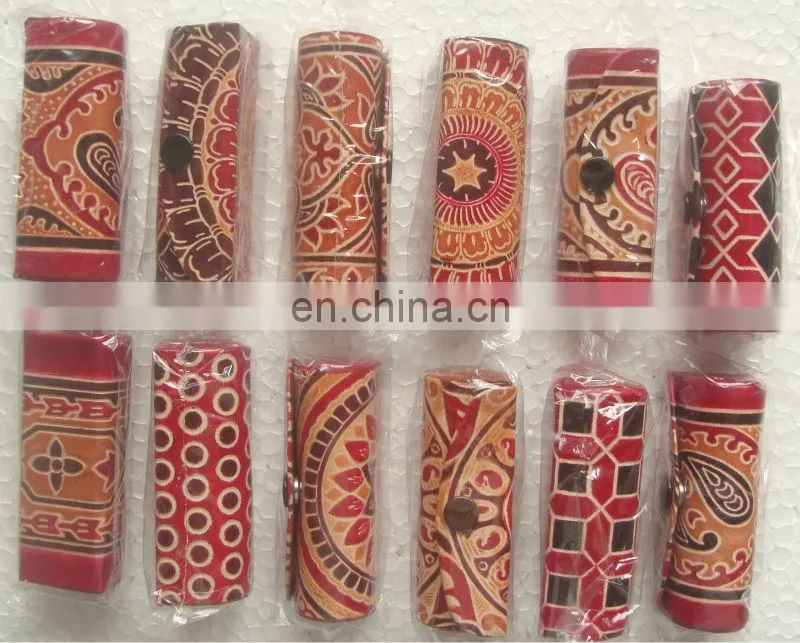 Designer leather lipstick case manufacturer, original leather lipstick case exporter