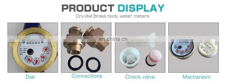 Mini types water meters of brass