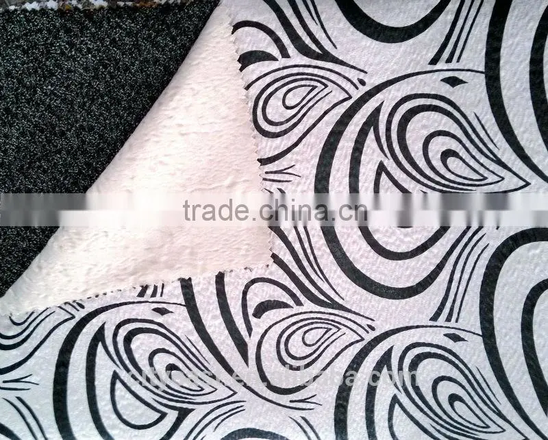 Bronzed Heart Shaped Suede Fabric Bonded With Roma Fabric For Sofa, Home Textile