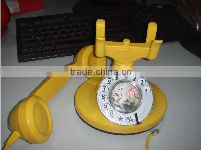 Rotary dial antique decorative telephone