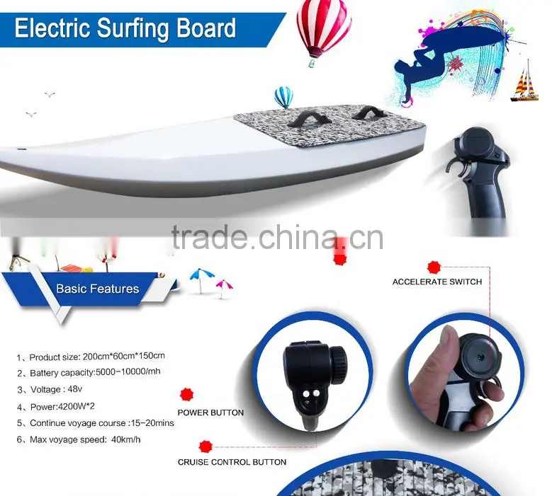 2016 Newest Factory price cool water sports electronic surfing board with remote control to Security Handle