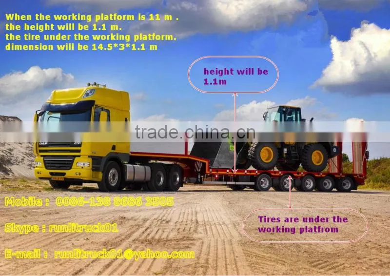 5 axles Low bed semi trailer