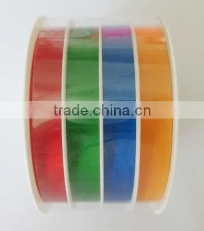 5mm*4m*6 Rolls Metallic Ribbon on white Plastic Stoll for Christmas Decorative Gift Wrapping