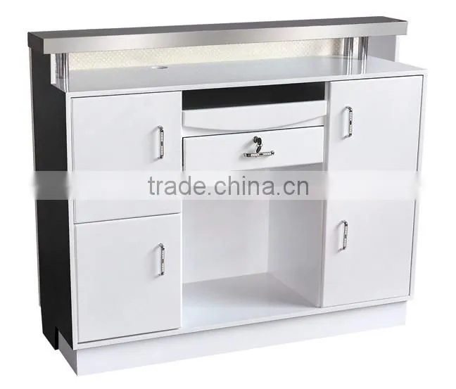 wholesale barber supplies salon shop using modern salon furniture design check out counter payment reception wooden table