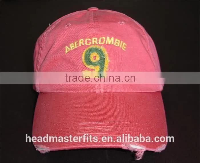 Factory Price Colors Custom Washed Cotton Baseball Cap 6 Panel Distressed Baseball Hat