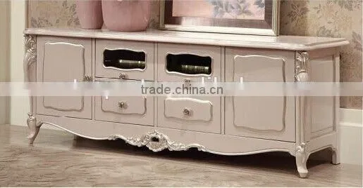Fench style classic living room furniture wood Tv cabinet